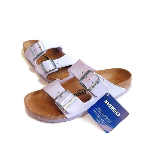 Birkenstock Arizona Birko-Flor Sandals Womens Size 7-7.5 NARROW Fit Purple Fog - Picture 5 of 9